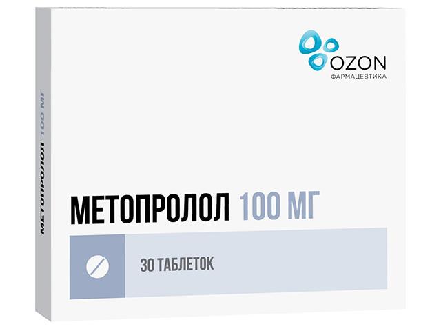метопролол 100мг. №30 таб.п/о /озон/