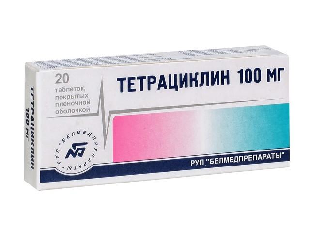 тетрациклин 100мг. №20 таб. п/о /белмедпрепараты/