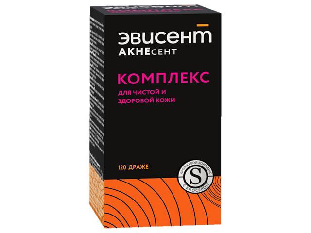 эвисент акнесент комплекс д/чистой и здоровой кожи 750мг. №120 драже