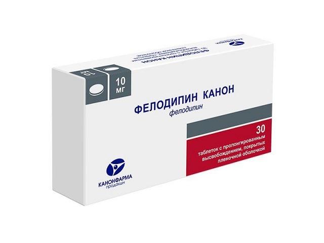 фелодипин канон 10мг. №30 таб. пролонг. п/о 0019