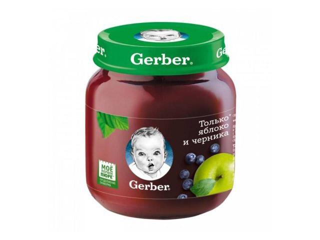 гербер пюре 130г. яблоко+черника [gerber]