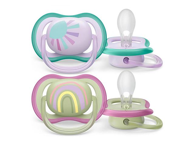 авент пустышка ultra air зеленый сиреневый (0-6мес) philips avent scf085/59 №2