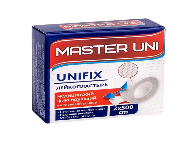 мастер юни unfix лейкопласт. 2х500см. ткан. [master uni]