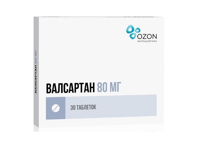 валсартан 80мг. №30 таб. п/о /озон/ 1277