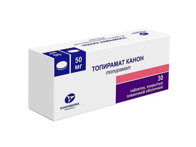 топирамат 50мг. №30 таб. п/о /канонфарма/