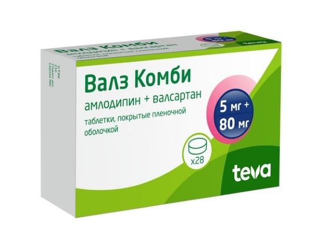 валз комби 5мг.+80мг. №28 таб. п/о