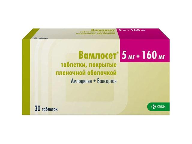 вамлосет 5мг.+160мг. №30 таб. п/п/о 3236