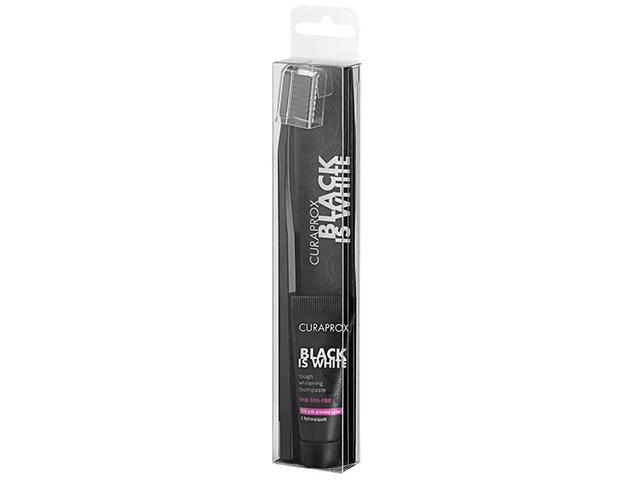 curaprox набор зубная щетка "black is white" cs5460 черная и миниверсия зубной пасты biwmini