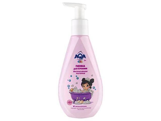 aqa baby kids пенка для купания девочек интенсивное питание, 250 мл.