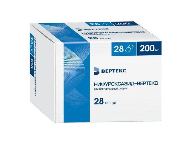 нифуроксазид-вертекс 200мг. №28 капс. 0411