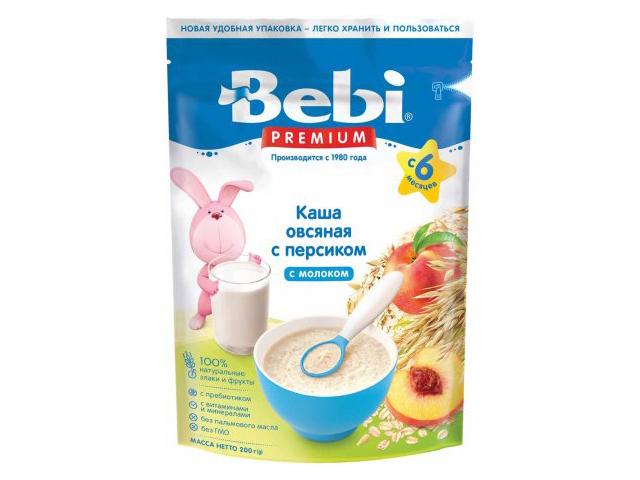 беби каша 200г. премиум овсянка+персик мол.