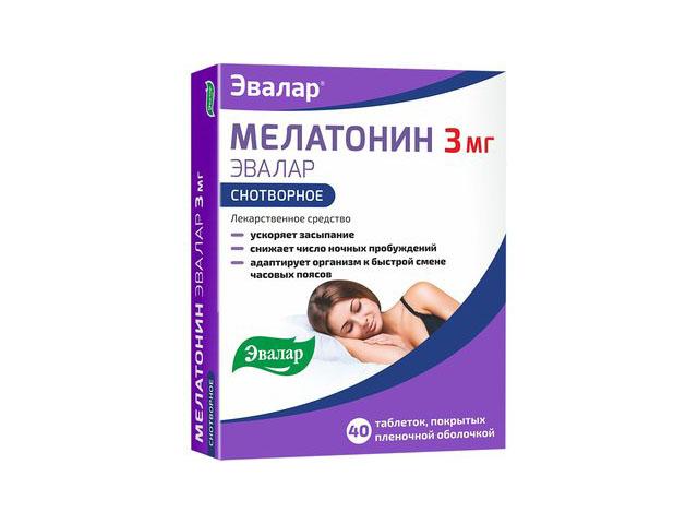 мелатонин 3мг №40 таб.п/п/о /эвалар/