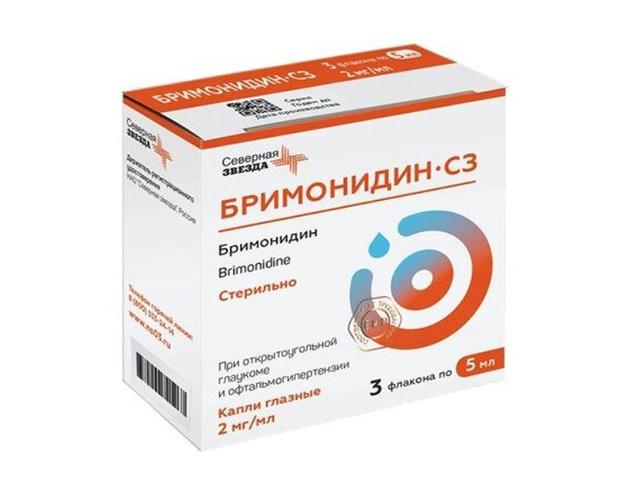 бримонидин-сз 2мг/мл 5мл  №3 капли глазные