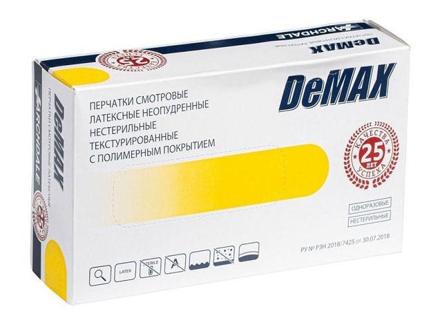 demax перчатки смотр. лат. н/стер. н/опудр. текст. р.m (пара) [top glove]