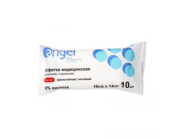 ангел салфетки мед. сорбц. стер. нетк. односл. 16смх14см №10 [help]