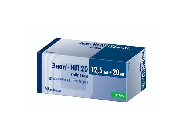 энап-hl 20мг+12,5мг. №60 таб. /krka/ 2683