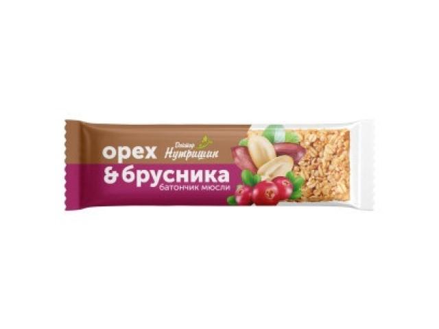 доктор нутришин батончик мюсли орех с брусникой 40г