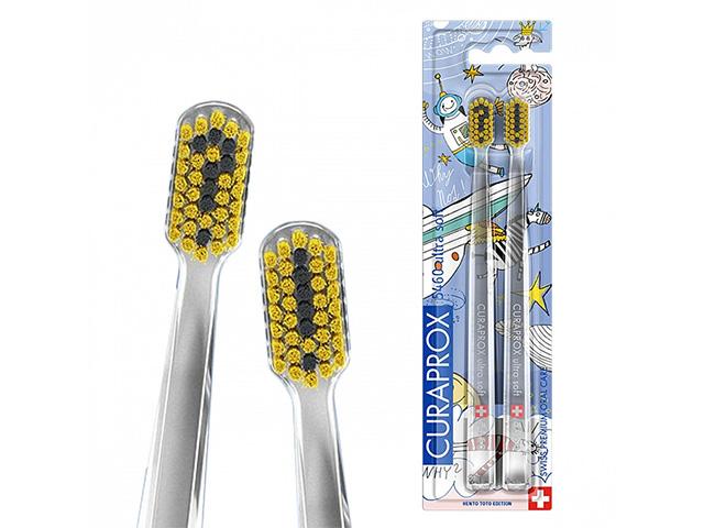 *curaprox набор зубных щеток ультрасофт duo hento toto edition 2022. 2шт