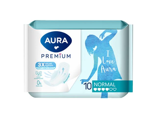 aura premium прокладки жен гигиен normal 10шт 13121 24