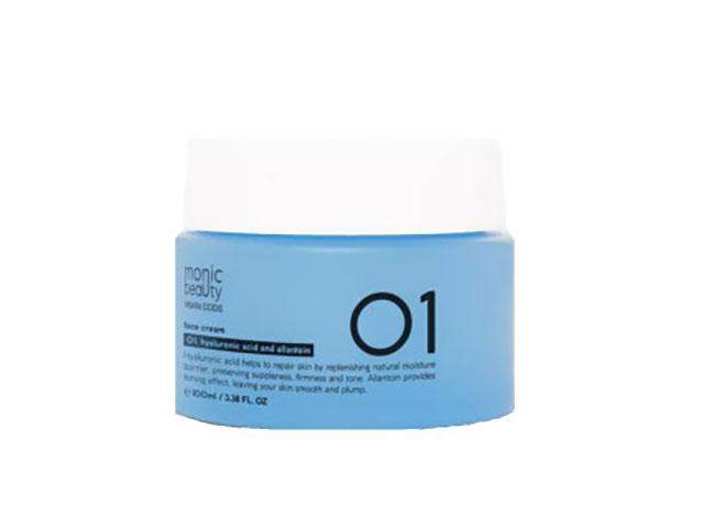 monic beauty skin code 01 гиалуроновая кислота и аллантоин крем для лица, 100мл