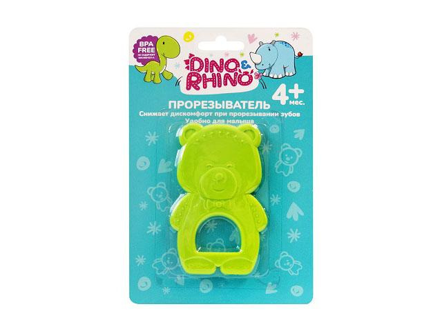 дино и рино прорезыватель "мишка" 4м+ 1шт. (dino&rhino)