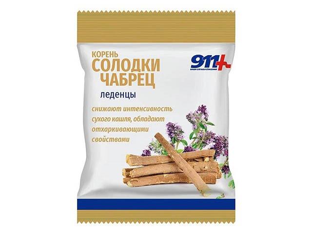 911 леденцы корень солодки+чабрец+витамин с 50г.