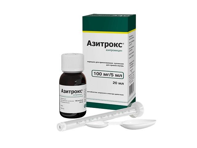 азитрокс 100мг/5мл. 15,9г. пор. д/приг. сусп. (азитромицин) 6875