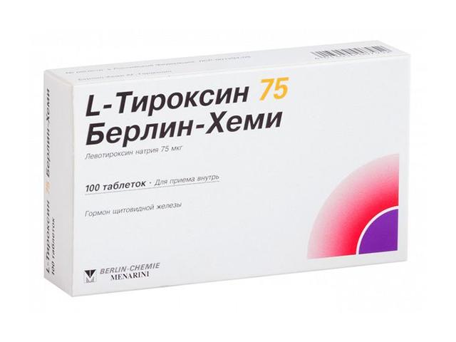 l-тироксин 75мкг. №100 таб. /берлин хеми/ 4739
