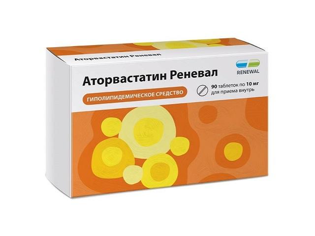 аторвастатин реневал 10мг. №90 таб. п/п/о 7982