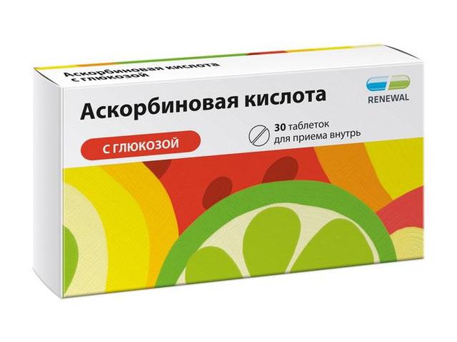 аскорбиновая к-та 100мг. глюкоза №30 таб. /renewal/