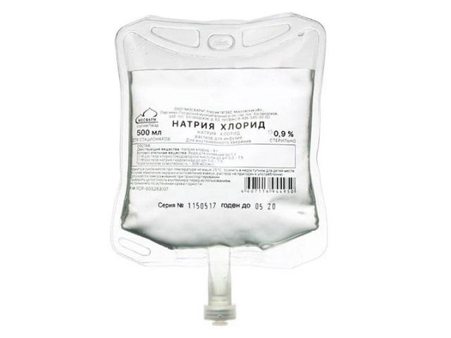 натрия хлорид 0,9% 500мл. №1 р-р /мосфарм/ 4974