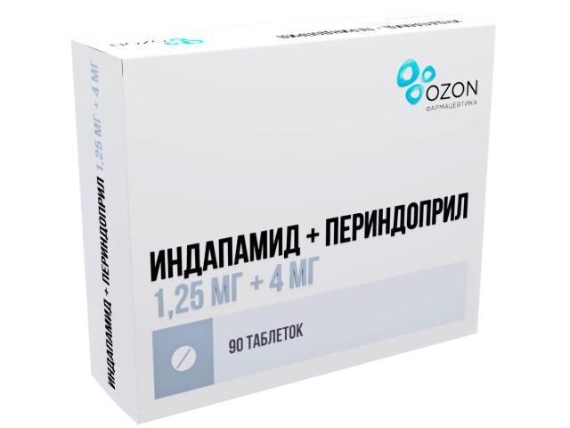 периндоприл плюс индапамид 0,00125.+0,004. №90 таб.