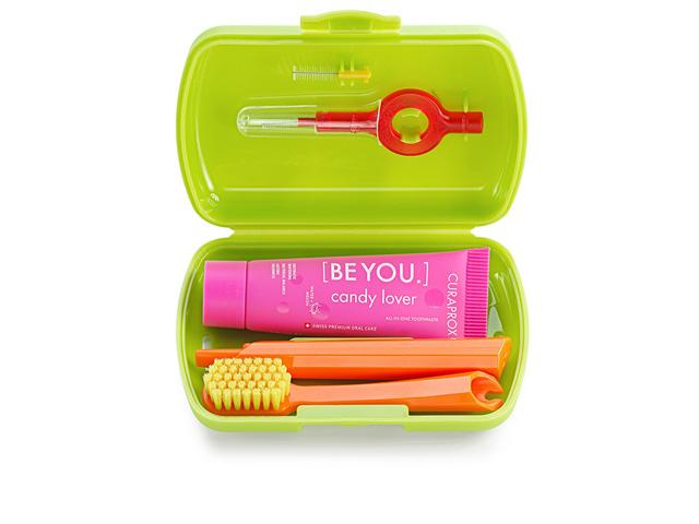 *curaprox be you н-р дорож.щетка cs5460+паста be you 10мл+ерши cps prime 07-09 с дер.409 защ.к. зел