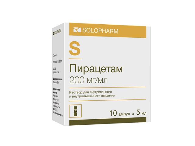 пирацетам 20% 200мг/мл. 5мл. №10 р-р д/в/в, в/м амп. /гротекс/ 0586