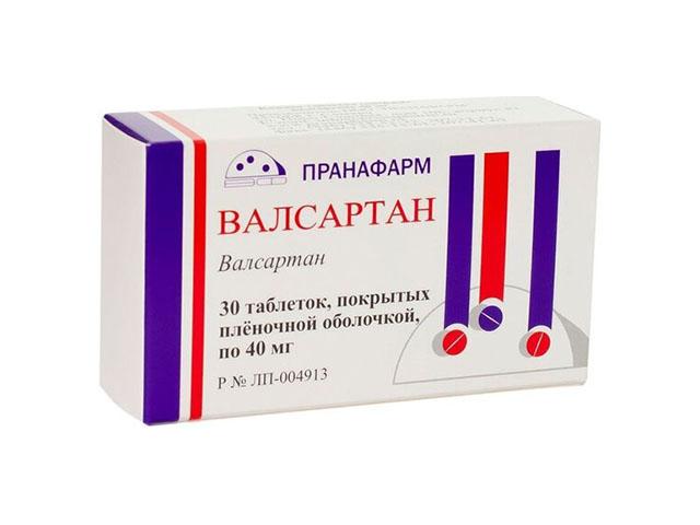 валсартан 40мг. №30 таб. п/о /пранафарм/