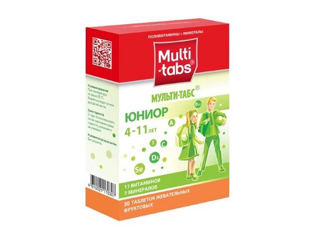 мульти-табс юниор фруктовый вкус №30 таб.жев. 7403