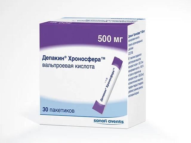 депакин хроносфера 500мг. №30 пак. гран. пролонг.