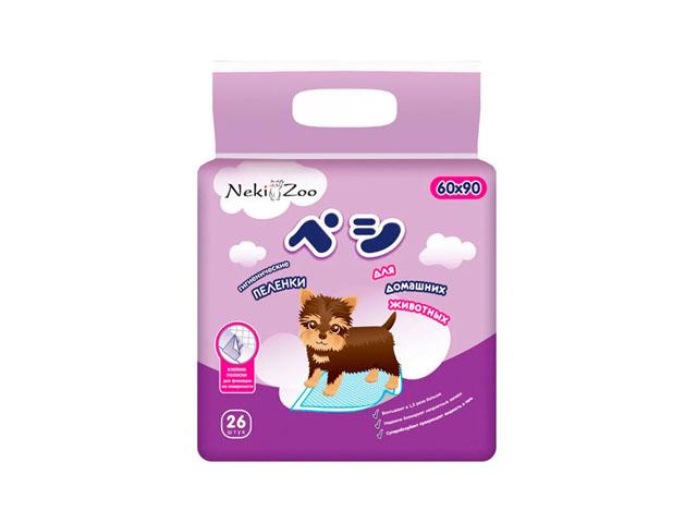 *maneki пеленки гигиенич. д/домашн. животных nekizoo гелевые, с липучками., 60x90 см., №26. pр1972