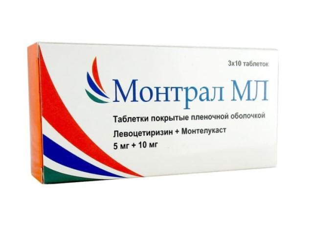 монтрал мл  5мг+10мг №30 таб. п/о плен.