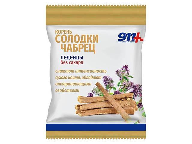 911 ваша служба спасения леденцы корень солодки чабрец с витамином с без сахара леденцы по 2,5г 50,0