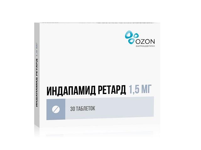 индапамид ретард 1,5мг. №30 таб. п/о /озон/ 1076
