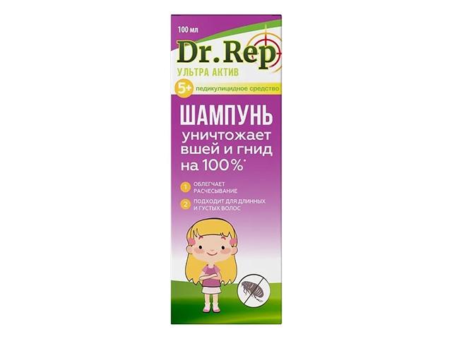 "доктор реп средство педикулицидное ""мирролла перметрин ""фора+"" шампунь, фл.100 мл"