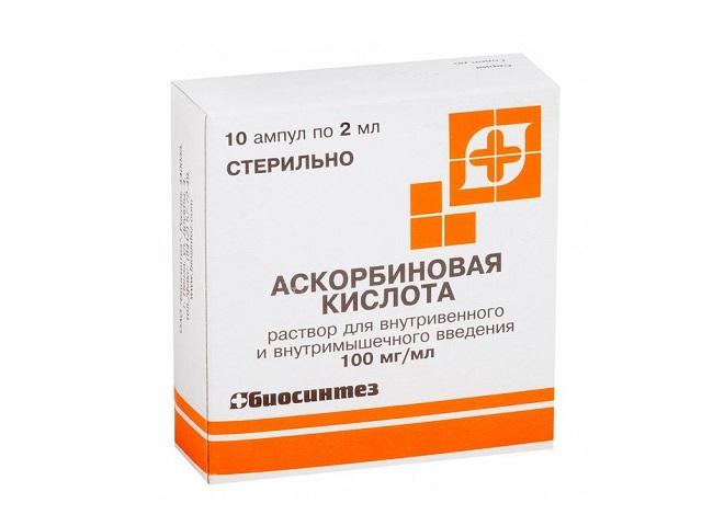 аскорбиновая к-та 10% 2мл. №10 р-р д/ин. амп. /биосинтез/