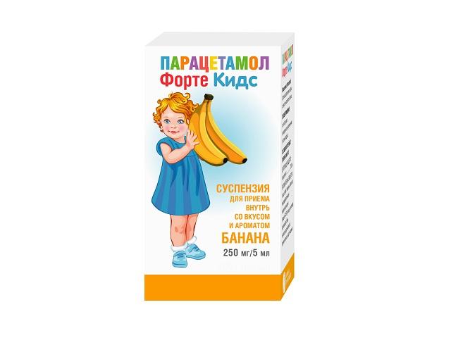 парацетамол фортекидс сусп. д/пр.вн банан 250мг/5мл фл.100г (80мл) мерн.шпр.