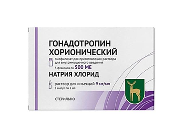 гонадотропин хорионич лиоф.д/приг р-ра 500ме №5 фл..