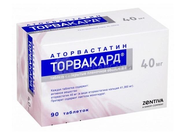 торвакард 40мг. №90 таб. п/о 1226