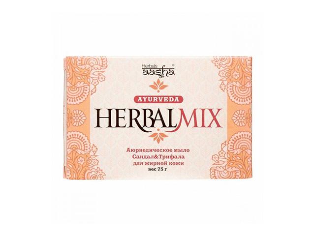 ааша хербал мыло аюрведическое сандал и трифала herbalmix 75,0