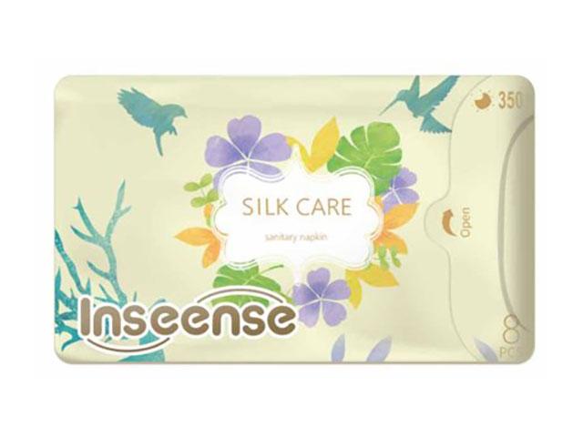 inseense прокладки ночные плюс 7 капель, 350 мм silk care 8 шт