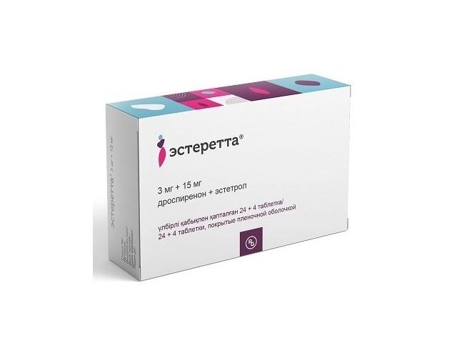 эстеретта 3мг+15мг n28 табл п/п/об