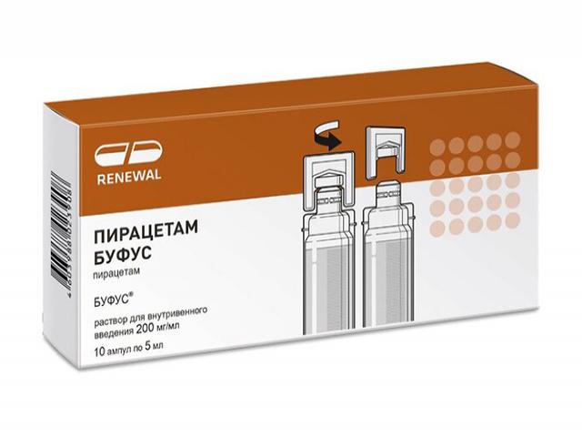 пирацетам буфус 20% 200мг/мл. 5мл. №10 р-р д/в/в, в/м амп. /renewal/